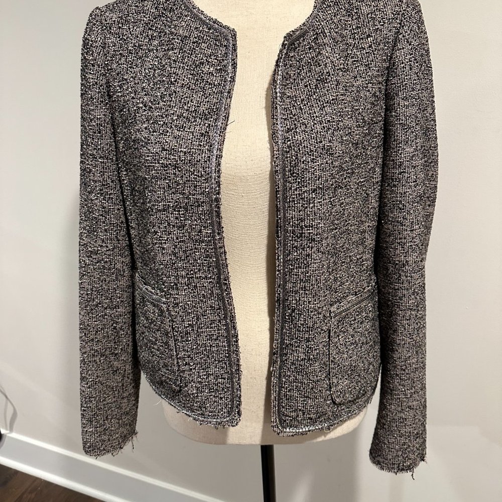 Rebecca Taylor Stretch Tweed Embellished Jacket 12 - Picture 10 of 12